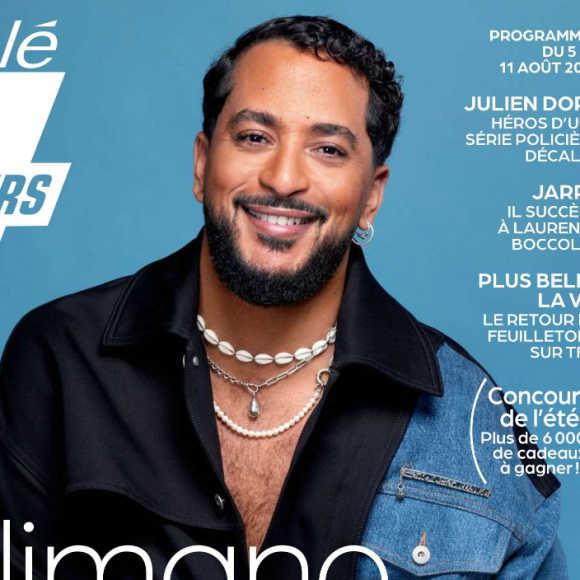 Slimane en couverture du magazine Télé 7 Jours lundi 31 juillet 2023.