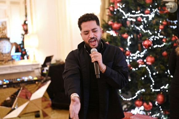 Exclusif - Slimane - Dîner des 40 ans du bijoutier "APM Monaco" à l'hôtel Plaza Athénée à Paris, France, le 14 décembre 2022. © Rachid Bellak/Bestimage 