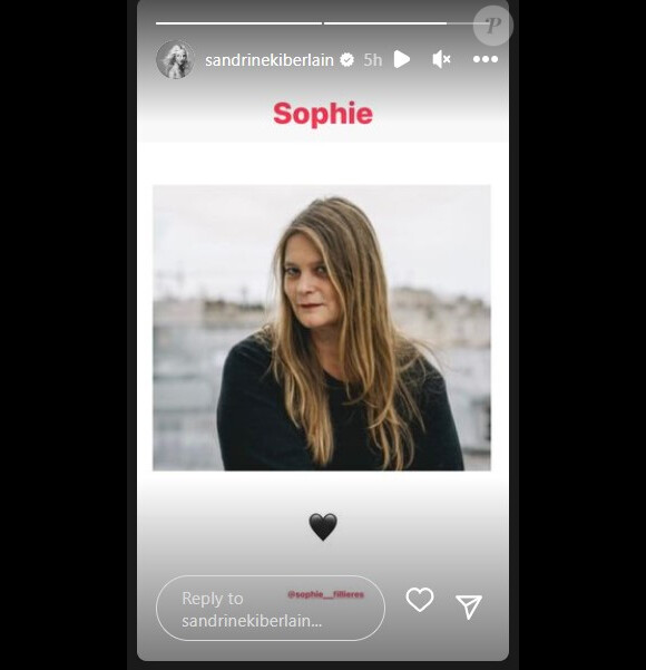 Sandrine Kiberlain rend hommage à Sophie Fillières. Instagram. Le 31 juillet 2023.
