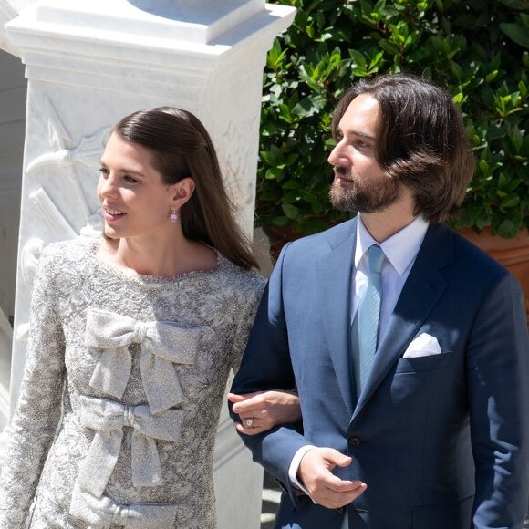 Charlotte Casiraghi et Dimitri Rassam le jour de leur mariage civil.