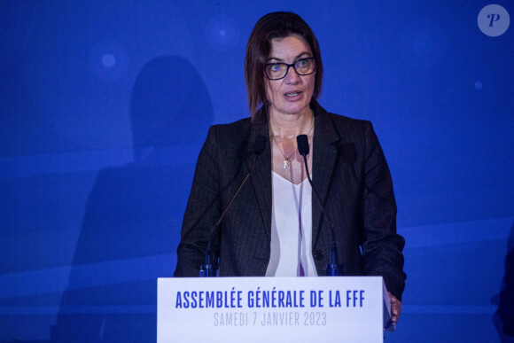 Corinne Diacre - Assemblée Fédérale de la Fédération Française de Football (FFF) à Paris et annonce de la prolongation de D.Deschamps à la tête de l'équipe de France jusqu'en 2026. Paris le 7 janvier 2023. © Baptiste Autissier / Panoramic / Bestimage