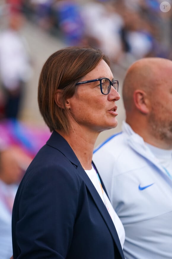 Corinne Diacre - Match de l'Euro Féminin 2022 "France - Islande (1-0)" au New York Stadium de Rotterdam, le 18 juillet 2022.