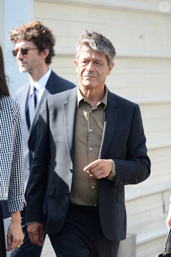 Charline Bourgeois-Tacquet, Emmanuel Carrère - Obsèques de l'académicienne Hélène Carrère d'Encausse en l'église Saint-Germain-des-Près à Paris. Le 11 août 2023