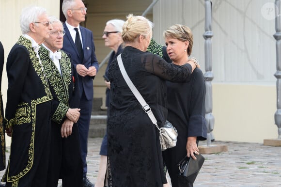 Michael Edwards, Pascal Ory, Marina Carrère d'Encausse (Fille de la défunte), la grande-duchesse María Teresa de Luxembourg - Obsèques de l'académicienne Hélène Carrère d'Encausse en l'église Saint-Germain-des-Près à Paris. Le 11 août 2023