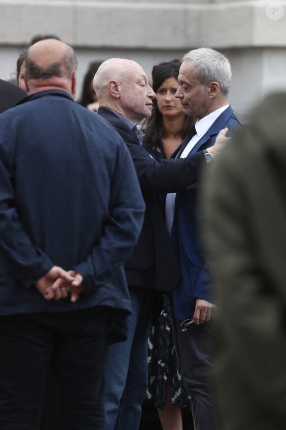 Pascal Bonitzer lors des obsèques de Sophie Fillières au crématorium du cimetière du Père-Lachaise à Paris, le 11 août 2023.