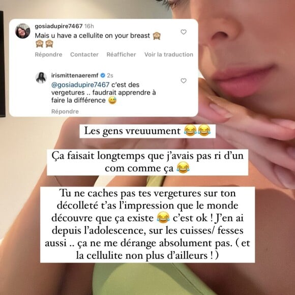 Iris Mittenaere recadre un internaute après une critique sur sa poitrine. ©Instagram