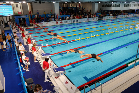 Après sa carrière, elle est devenue principale dans une école en Angleterre
 
40ème meeting international de natation de Monte-Carlo Fédération monegasque de natation à la piscine olympique Prince Albert II à Monaco, le 20 mai 2023. © Claudia Albuquerque/Bestimage