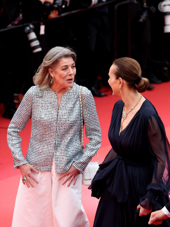 La princesse Caroline de Hanovre, Carole Bouquet - Montée des marches du film « Killers of the flower moon » lors du 76ème Festival International du Film de Cannes, au Palais des Festivals à Cannes. Le 20 mai 2023 © Jacovides-Moreau / Bestimage  Red carpet of the movie « Killers of the flower moon » during the 76th Cannes International Film Festival at the Palais des Festivals in Cannes, France. On may 20th 2023 