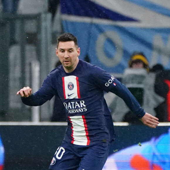 Lionel Messi (PSG) - Match de football en ligue 1 Uber Eats : Le PSG (Paris Saint Germain) écrase Marseille (OM) 3 - 0 sur ses terres au stade Vélodrome le 26 février 2023. © Norbert Scanella / Panoramic / Bestimage