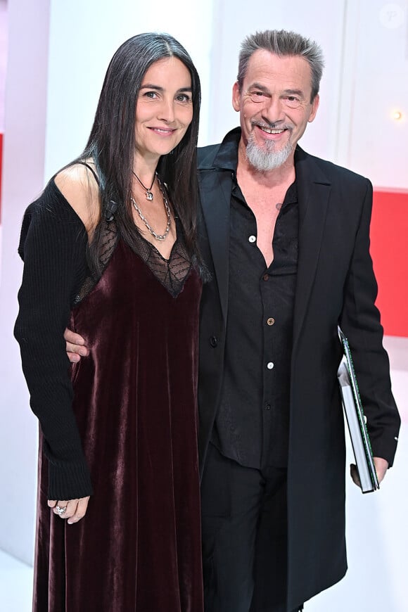 Exclusif - Florent Pagny et son épouse Azucena - Enregistrement de l'émisssion Vivement dimanche au studio Gabriel. © Guillaume Gaffiot / Bestimage