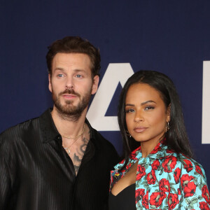 Matt Pokora et sa femme Christina Milian au photocall lors de la première du film "Ambulance" à Los Angeles le 4 avril 2022. 