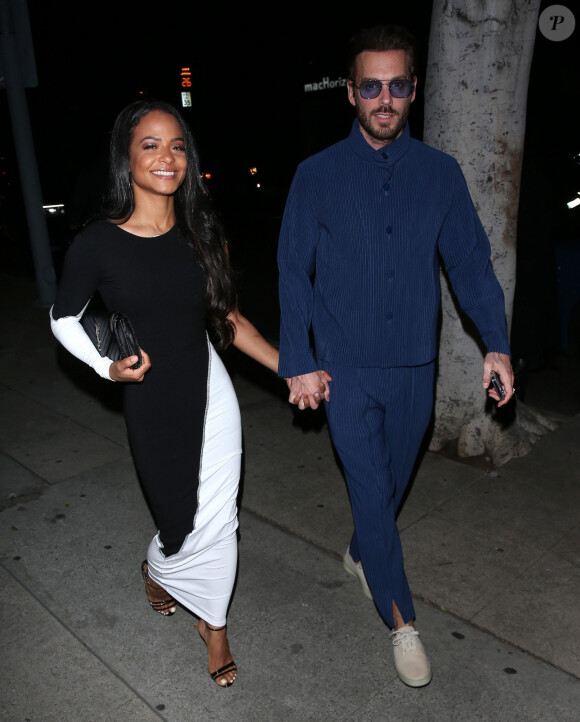 Exclusif - Christina Milian, Matt Pokora - Les célébrités arrivent à la soirée du 34 ème anniversaire d'Umar Kamani, PDG et co-fondateur de la marque de vêtements "Pretty Little Thing", à Los Angeles, le 21 mars 2022. 