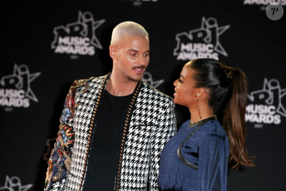 Le chanteur français M. Pokora (Matt Pokora) et sa compagne la chanteuse américaine Christina Milian - 19ème édition des NRJ Music Awards à Cannes le 4 novembre 2017. © Dominique Jacovides/Bestimage 