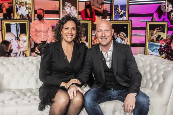 Exclusif - Christophe et Julie Mercy - Enregistrement de l'émission "Les 20 ans du Loft", diffusée en direct sur C8 et présentée par B.Castaldi, à Paris. Le 8 avril 2021 © Jack Tribeca / Bestimage 