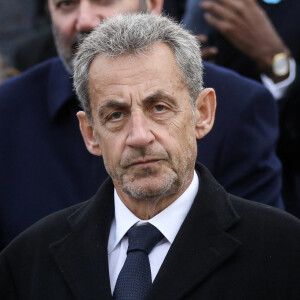 Nicolas Sarkozy vient de sortir le nouveau volet de ses mémoires : "Le Temps des Combats" aux éditions Fayard
Nicolas Sarkozy lors de la commémoration marquant le cent-quatrième anniversaire de l'Armistice, mettant fin à la Première Guerre mondiale (WWI) à l'Arc de Tromphe sur la Place de l'Etoile à Paris. © Stéphane Lemouton/Bestimage