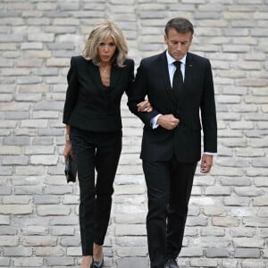 Brigitte Macron et Emmanuel Macron rendent un hommage national au général Jean-Louis Georgelin, aux Invalides (Paris). Photo d'Eliot Blondet/ABACAPRESS.COM