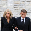 Brigitte Macron digne et d'une sobre grande élégance au côté d'Emmanuel Macron pour rendre un bel hommage