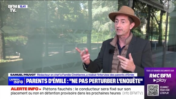 Les parents d'Emile ont accordé une interview au rédacteur en chef du média "Familles chrétiennes", Samuel Pruvot, le mardi 29 août 2023
Samuel Pruvot