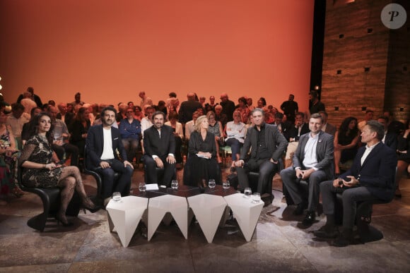 Exclusif - Christina Galstian, Mathieu Madénian, André Manoukian, Claire Chazal, Simon Abkarian, Jean-Christophe Buisson, Sylvain Tesson - Enregistrement de l'émission "Le Grand Echiquier : Spéciale Arménie" à l'Opéra royal de Versailles, présentée par C.Chazal et A.Manoukian, et diffusée le 31 août sur France 2 © Jack Tribeca / Bestimage