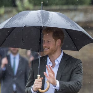 Le prince William et le prince Harry lors de la visite du Sunken Garden dédié à la mémoire de Lady Diana à Londres le 30 août 2017. 