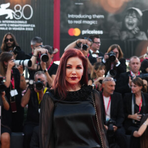 Priscilla Presley - Red Carpet du film Priscilla présenté au 80ème Festival International du Film de Venise (Mostra), le 4 septembre 2023.