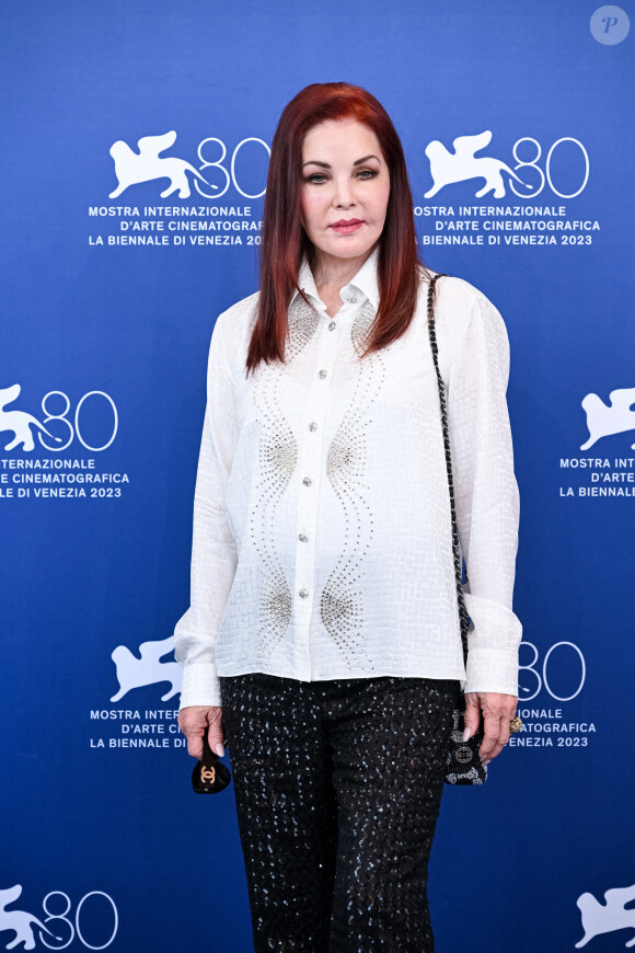 Priscilla Presley au photocall de Priscilla présenté au 80ème Festival International du Film de Venise (Mostra), le 4 septembre 2023.