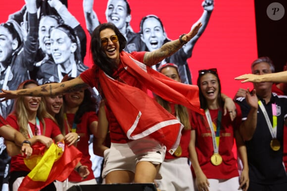 Retour à Madrid de l'équipe d'Espagne, victorieuse de la Coupe du monde féminine de football face à l'Angleterre (1 - 0), le 21 août 2023. 