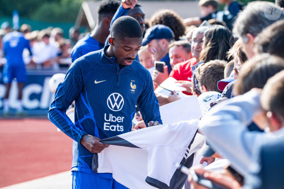 Ousmane Dembélé - L'équipe de France de football s'entraine à Clairefontaine avant son match de qualification pour l’Euro 2024, le 12 juin 2023. la France affrontera Gibraltar ce vendredi 16 juin à 20h45 au Stade de l'Algarve à Faro-Loulé au Portugal.