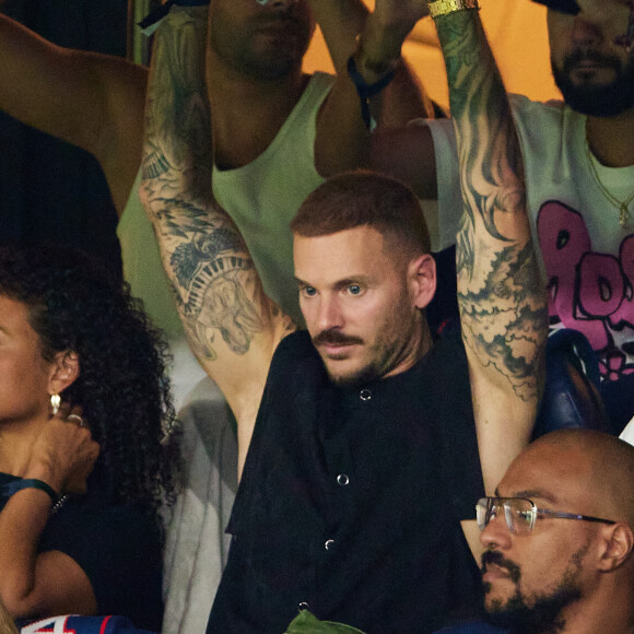 M. Pokora (Matt Pokora) - Match amical - France - Irlande (2-0) lors des matchs qualificatifs à l'Euro 2024 au Parc des Prince à Paris le 7 septembre 2023. © Cyril Moreau/Bestimage