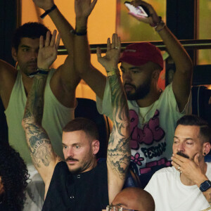 M. Pokora (Matt Pokora), Oli, de son vrai nom Olivio Laurentino Ordonez - Match amical - France - Irlande (2-0) lors des matchs qualificatifs à l'Euro 2024 au Parc des Prince à Paris le 7 septembre 2023. © Cyril Moreau/Bestimage