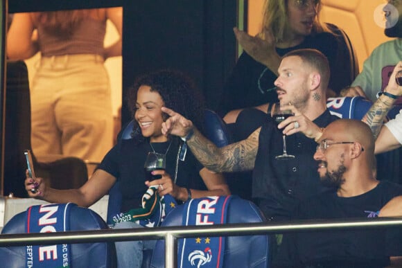 Christina Milian et son mari M. Pokora (Matt Pokora) - Match amical - France - Irlande (2-0) lors des matchs qualificatifs à l'Euro 2024 au Parc des Prince à Paris le 7 septembre 2023. © Cyril Moreau/Bestimage