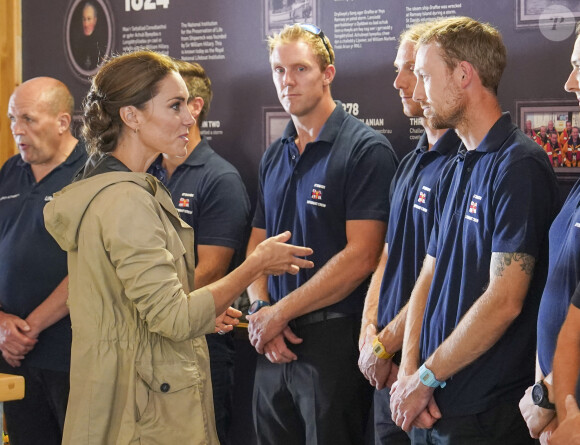 Le prince William, prince de Galles, et Catherine (Kate) Middleton, princesse de Galles, lors d'une visite à la station de sauvetage de la RNLI à St Davids, Haverfordwest, Pembrokeshire, Pays de Galles, Royaume Uni, le vendredi 8 septembre 2023. 