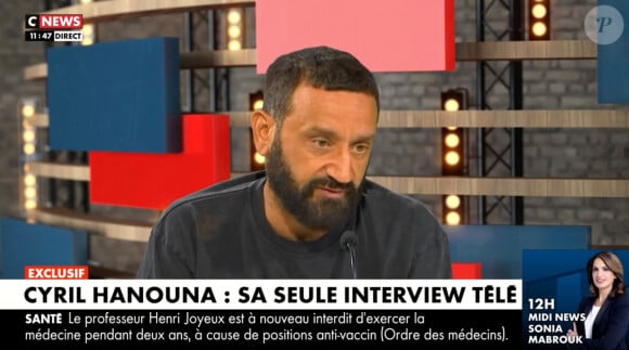 Cyril Hanouna sur le plateau de "Morandini Live" sur CNews.