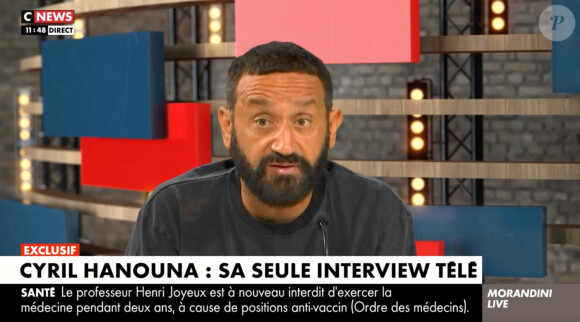 Cyril Hanouna sur le plateau de "Morandini Live" sur CNews.