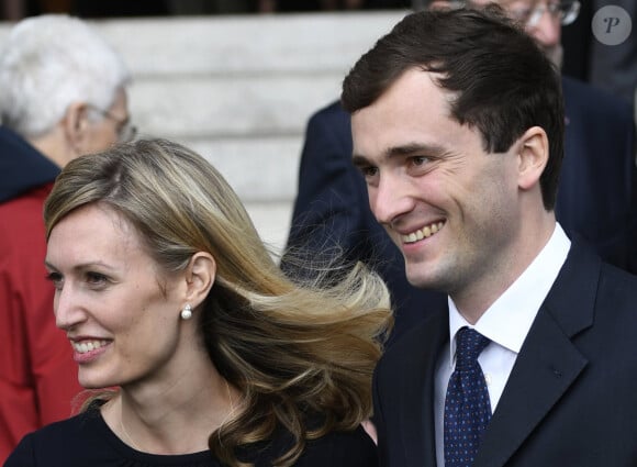 Le prince Amedeo et la princesse Elisabetta de Belgique - Leurs majestés le roi et la reine, leurs altesses royales le Grand-Duc et la Grande-Duchesse de Luxembourg et les membres de la famille royale assistent à la messe d'action de grâce à l'occasion du 25ème anniversaire du décès de sa majesté le roi Baudouin à Bruxelles en Belgique le 8 septembre 2018. 