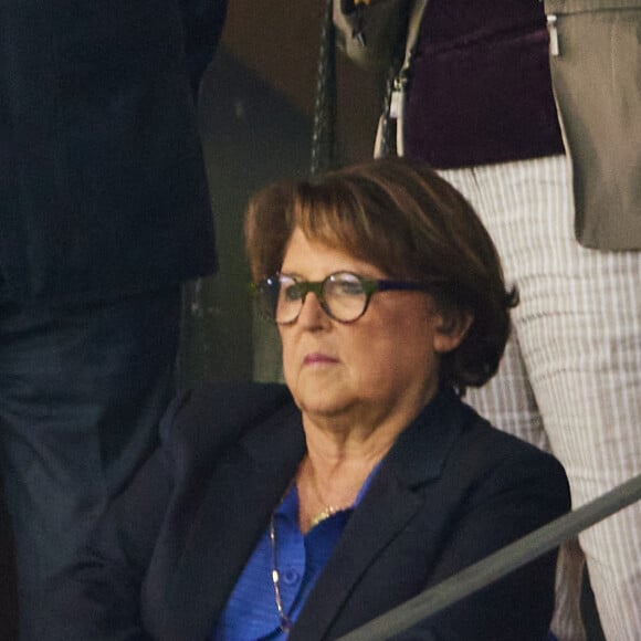 Martine Aubry - People dans les tribunes lors du match de Poule A de la Coupe du Monde de Rugby France 2023 entre la France et l'Uruguay (27-12) au stade Pierre-Mauroy à Lille le 14 septembre 2023. © Cyril Moreau-Dominique Jacovides/Bestimage