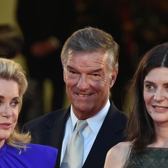 Catherine Deneuve, Benoît Jacquot, Chiara Mastroianni - Tapis rouge du film "3 coeurs" lors du 71ème festival international du film de Venise, le 30 août 2014.