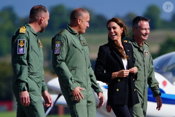 Kate Middleton s'est rendue à la "Royal Naval Air Station" à Yeovilton en solo
La princesse de Galles, Kate Catherine Middleton, en visite à la "Royal Naval Air Station" à Yeovilton. 