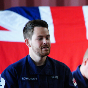 Catherine (Kate) Middleton, princesse de Galles, lors d'une visite à la Royal Naval Air Station (RNAS) Yeovilton, près de Yeovil dans le Somerset, l'une des deux principales stations aériennes de la Royal Navy et l'un des aérodromes militaires les plus fréquentés du Royaume-Uni, le lundi 18 septembre 2023. 
