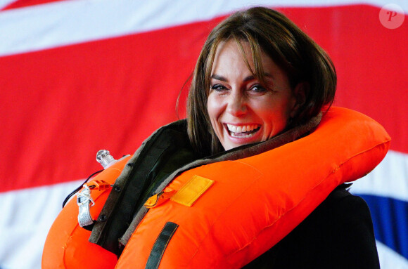 Catherine (Kate) Middleton, princesse de Galles, lors d'une visite à la Royal Naval Air Station (RNAS) Yeovilton, près de Yeovil dans le Somerset, l'une des deux principales stations aériennes de la Royal Navy et l'un des aérodromes militaires les plus fréquentés du Royaume-Uni, le lundi 18 septembre 2023. 