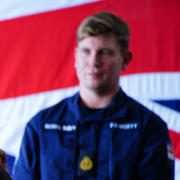 Catherine (Kate) Middleton, princesse de Galles, lors d'une visite à la Royal Naval Air Station (RNAS) Yeovilton, près de Yeovil dans le Somerset, l'une des deux principales stations aériennes de la Royal Navy et l'un des aérodromes militaires les plus fréquentés du Royaume-Uni, le lundi 18 septembre 2023. 