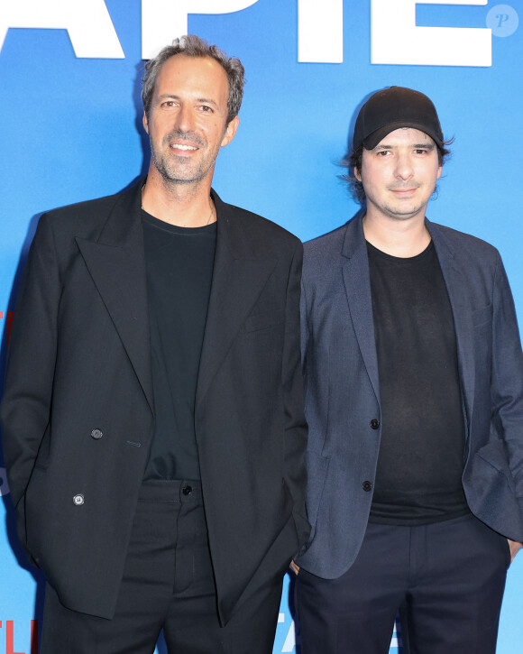 Tristan Séguéla et Olivier Demangel - Avant-première Netflix de la série "Tapie" à l'UGC Normandie Paris le 11 septembre 2023. © Coadic Guirec/Bestimage