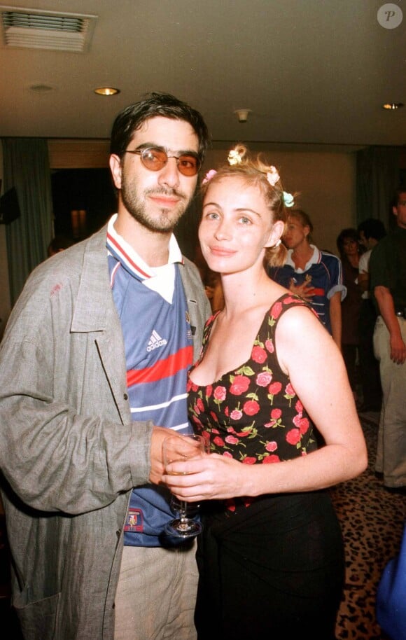 David Moreau et Emmanuelle Béart lors de la coupe du monde de football en 1998