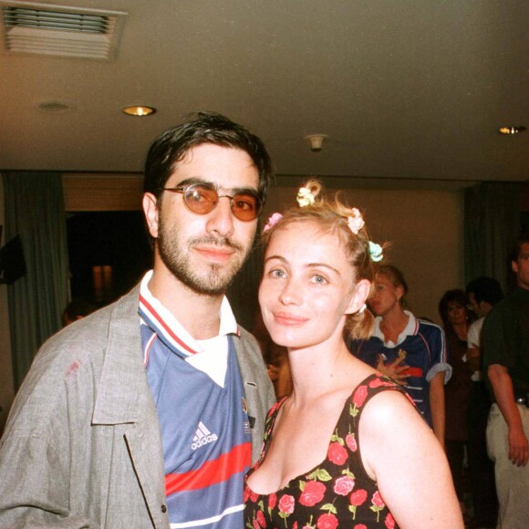David Moreau et Emmanuelle Béart lors de la coupe du monde de football en 1998