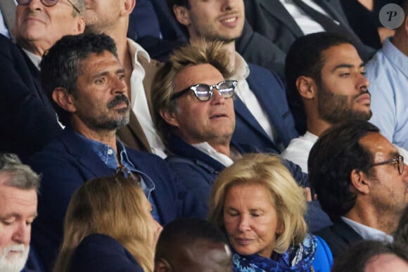 Laurent Delahousse - Tribunes du match de Ligue des champions entre le PSG et le Borussia Dortmund (2-0) au Parc des Princes à Paris, le 19 septembre 2023. © Cyril Moreau/Bestimage