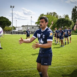 La mère de ses enfants Jane et Mathis.
Le fils du Selectionneur Fabien Galthié Mathis Galthié - Fabien et Mathis Galthié durant le Match Espoir Agen vs Colomiers à Agen le 10 avril 2021. © Thierry Breton / Panoramic / Bestimage