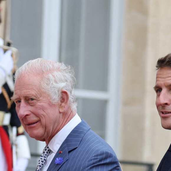 Camilla Parker Bowles, le roi Charles III, Emmanuel et Brigitte Macron - Le roi et la reine d'Angleterre reçus au palais de l'Elysée à Paris. Le 20 septembre 2023. © Moreau-Jacovides / Bestimage