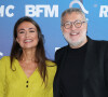 Julie Hammett et Laurent Ruquier lors de la conférence de presse de rentrée BFM TV. - RMC du groupe Altice France à Paris, France, le 31 août 2023. © Coadic Guirec/Bestimage 
