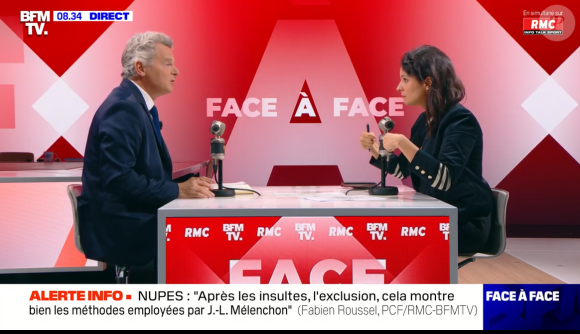 Apolline de Malherbe s'agace contre son invité Fabien Roussel dans son "Face à Face" sur BFMTV