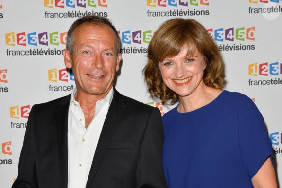 Laurent Bignolas et Valérie Maurice lors du photocall de la présentation de la nouvelle dynamique 2017-2018 de France Télévisions. Paris, le 5 juillet 2017. © Guirec Coadic/Bestimage 